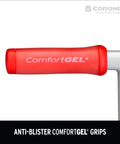 Yardbreather Manual Core Lawn Aerator With Heat Treated Steel Footplate And Spikes showing red Comfortgel grip