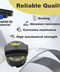 Engine Oil Filler Cap For Ford Explorer Edge Escape Fusion Focus Transit Connect Fiesta Mustang Transit Lincoln MKX MKT MKZ MKC Replacement YS4Z-6766-F Premium Durable Easy Fit High Strength PA66-GF30 image showing cap and material benefits