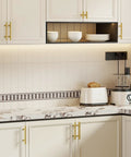 Kitchen with 25 Pack 10 Inch Brushed Brass Cabinet Handles Set For Kitchen Cabinets And Drawers Premium Stainless Steel Hardware