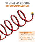 Coiled 10Ft 12AWG Solar Extension Cable With XT60 Connectors showing sturdy and durable design for off grid power stations.