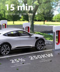 Car at charging station illustrating NACS To CCS1 EV Charger Adapter For Big Power Fast Charging Up To 500A And 1000V CCS1 Compatibility