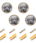 4 Pack Black And White Puppy Fence Cabinet Knobs And Drawer Pulls Fashionable Cool Design Handles with included screws