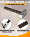 Heavy Duty 2.2lb Forge Hammer For Farriers And Knife Makers, Handmade Square Blacksmith Tool, hardwood handle detail