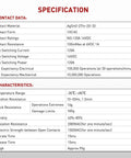 Specification chart for Beefy 12V 120A 4 Pin SPST Starter Relay for Cars Trucks RVs and Boats High Current Automotive Power Switch for Split Charging and Reliable On Demand Power.