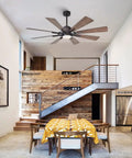60 Inch Farmhouse Ceiling Fan With Light In Black Remote Control, Beast Airflow With Whisper Quiet DC Motor, Up To 6300 CFM, Energy Saving Up To 75 Percent, Perfect For Living Room, Bedroom, Or Covered Patio in dining room