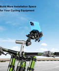 Aluminum Alloy Handlebar Extender For Bike And Motorcycle, 4 inch extension with phone mount on green handlebar.