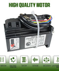 RATTMMOTOR NEMA 24 closed-loop stepper motor, side view, 60x60x88 mm with multi-color wiring harness.