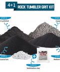 Rock Tumbler Grit Set Complete 5 Step Polishing Kit With Coarse To Final Grits Plus Upgrade Beads and Color Lifting Media