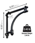 Heavy Duty Cast Iron Shelf Brackets 2 Pack Black 9.6 by 1.7 by 9.6 Inch Industrial Style Mounting Brackets Built To Last For Sturdy Home Shelves And Quick Easy Install with dimensions and weight shown