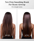 Before and after of hair using the Dope Smoothing Brush Attachment For Dyson Airwrap That Tames Frizz And Creates Silky Smooth Straight Hair