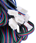 Professional Grade Five Pack Xh2 54 Four Pin Motor Extension Leads For Extruders And Servo Motors At Two Meters with white connectors.