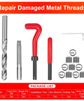 Pro Grade 15 Piece Thread Repair Kit For Damaged M12x1.75 Threads With Helicoil Style Inserts and tools displayed