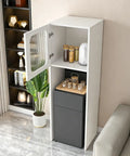 Bottom Loading Water Dispenser With Cabinet Storage, Hot And Cold Water Cooler For Home Or Office, Sleek Hidden Bottle Design