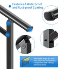 Top Tier Adjustable 5 Step Handrail Kit Straight Up Safety Driven Fence Style Stair Railing For Indoor Outdoor Porch Deck Steps Heavy Duty Build Zero Fuss Assembly 63 By 38 showing waterproof and rust-proof coating with adjustable angle.