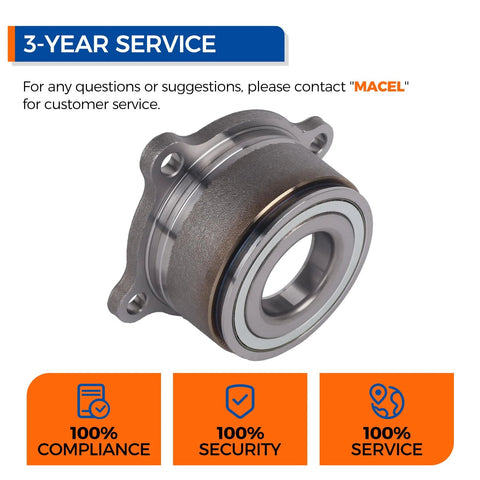 Plug-And-Play Rear Wheel Bearing Hub Assembly For Nissan Frontier, Xterra, And Suzuki Equator, fits 2005-2019 models.