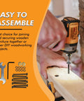 Solid As A Rock Replacement Bed Frame Hardware Kit With Heavy Duty Screws And Bolts For Metal Frames No Fuss Assembly Of Headboard And Footboard 42 Piece Set used in DIY woodworking with hands using a drill.