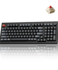 Premium 96 Percent Wireless Mechanical Keyboard With Kickass 8000Hz Polling Rate Hot Swappable Red Switches Dope Rgb Lighting Crisp Pbt Keycaps viewed from the top with keycap.
