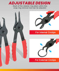 11 Piece Snap Ring Pliers Set For Car And Motorcycle, showing straight and bent tips for internal and external circlips