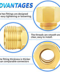Brass compression tube fitting 1/4 inch union advantages, featuring easy tightening, smooth threads, and thick design for secure connections.