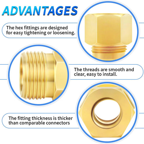 Brass compression tube fitting 1/4 inch union advantages, featuring easy tightening, smooth threads, and thick design for secure connections.