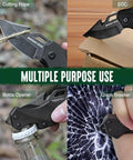 Mini Folding Pocket Knife With G10 Handle Black Compact Everyday Carry EDC Knife Two And A Half Inch Drop Point Blade used for cutting rope, opening bottles, and breaking glass