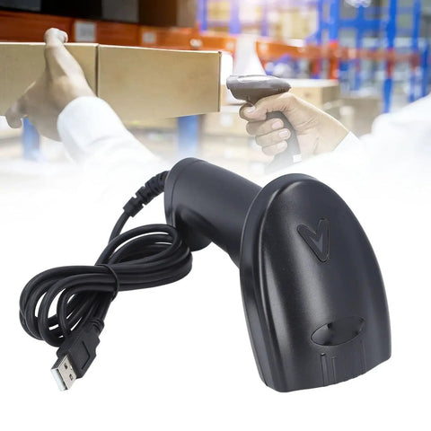 Wired USB Barcode Scanner Handheld Reader With 640x480 Resolution for warehouse use, scanning a box, durable design