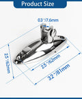 Boat Bimini Top Swivel Hinge 316 Stainless Steel Deck Side Mount Quick Release Hinge With 360 Degree Rotation, dimensions shown