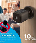 Multi Function Electronic Door Knob With Lock And Key Plus Keyless Keypad For Disguised Passcode Entry Model TL 111