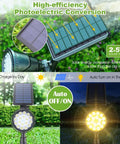Solar Powered Outdoor Spot Lights 600LM Four Pack, Waterproof 18 Led Landscape Lighting With Auto On Off, Warm White, solar panel feature
