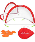 Portable Pop Up Soccer Goals For Backyard Set Of Two 4 Foot Nets With Agility Training Cones And Carrying Case Easy Setup