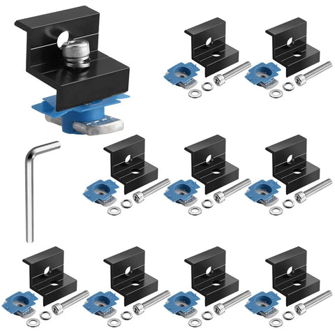 10 Pack Solar Panel End Clamps For Standard Unistrut Aluminum 30mm And 35mm Mounting Brackets With Nuts Bolts Kit