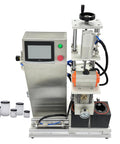 Kick Up Your Sauce Game With This Reliable Dual Head Vacuum Jar Sealer Featuring Quick Touch Controls And Smooth Height Adjustments For Zero Hassle Canning And Lasting Fruit Storage 110V, stainless steel canning machine with jars.