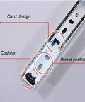 Close-up of Full Extension Soft Close Drawer Slides With Push To Open, Side Mount, Ball Bearing, showing card design and cushion.