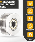 Heavy Duty H Groove Pulley Wheel 10X48X6MM Sleek 201 Stainless Steel Cable Reel V Belt Drive System No Friction Spin Killer showcasing polished surface.