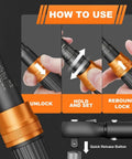 41 Piece Torque Wrench Set With Click Type Tools For Bikes, Motorcycles, Cars And Home Garage Maintenance Includes 4 To 20 Foot Pounds, 5 To 45 Foot Pounds, And 15 To 165 Foot Pounds With 3 Percent Accuracy Plus Extensions, Sockets And Bits, orange and black torque wrench adjustment guide