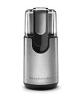 Blade Coffee Grinder With One Touch Control, 4 Ounce Capacity, Onyx Black with clear lid, front view, compact design