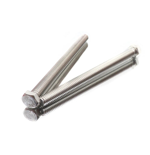 10 Pack 1/4-20 Stainless Steel Hex Bolts 3 Inch Long Full Thread UNC Coarse Drive 7/16 Plain Finish 18-8 304 Bolts Built Tough