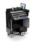 Kickass Heavy Duty Rolling Painters Cart With 5 Gallon Bucket Storage And Pro Tool Set showing open drawers and storage compartments.