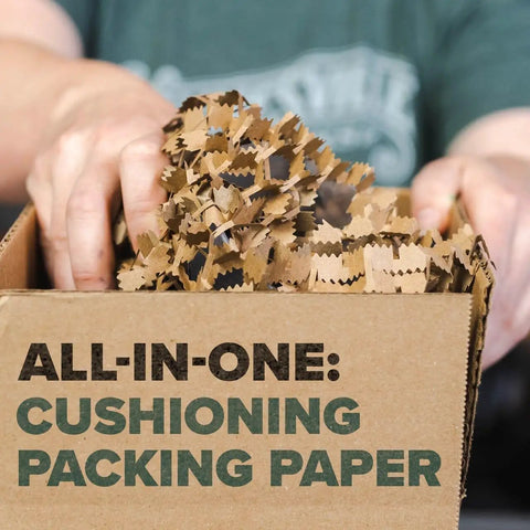 Green Packing Cushion Wrap That Expands To Fill Any Box, 12 Inch By 50 Foot, No Scissors Or Tape Needed, Eco Friendly Alternative