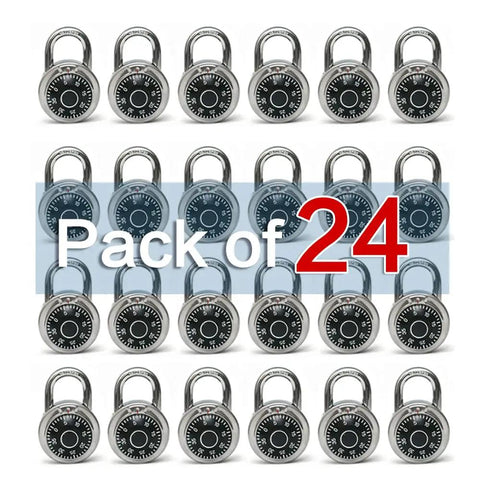 Two Inch Dial Combination Locker Locks Pack Of 24 With Fixed Three Digit Codes Black Turnplate Ideal For School Gym Sports Lockers Toolboxes Cases And More
