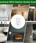 Rock Solid GFCI Switch Outlet Combo With 20 Amp Capacity And Tamper Proof Shield For Indoor Outdoor Install in various settings.