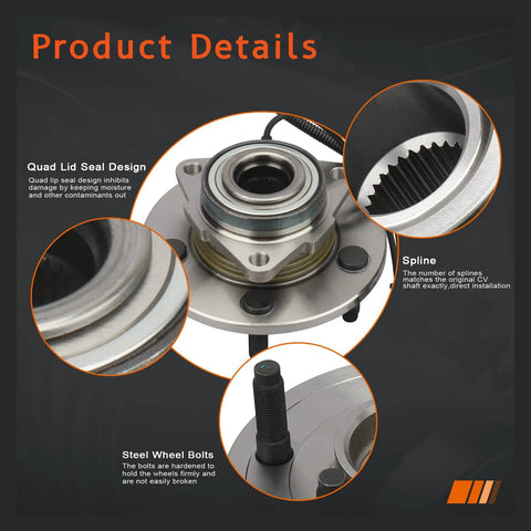 Front Left Or Right Wheel Hub And Bearing Assembly 515126 for Dodge Ram 1500 2009 2010 2011 with ABS Sensor 5 Lug Fits Models From December 2008 To 2011 Direct Fit Beefed Up Replacement product details