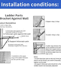 Telescoping Ladder 27.9 Ft With Adjustable Sections And Removable Hooks For Roof Access Attic Work Exterior Maintenance And Warehouse Tasks Heavy Duty Aluminum Construction For Versatile Indoor Outdoor Use wall bracket installation diagram