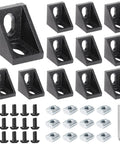 20 Packs M5 Sliding T Nuts And 20 M5x10mm Button Head Screws For 2020 Aluminum Extrusion with black bracket