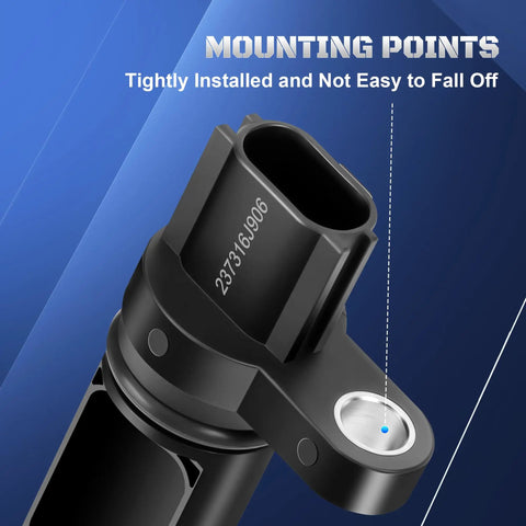 Two Pack Camshaft Position Sensor Replacement Set For Nissan And Infiniti V6 3.5L And 4.0L Engines Fits 350Z Altima Maxima Murano Quest Pathfinder Frontier Xterra And More mounted sensor close-up with connector and bolt hole