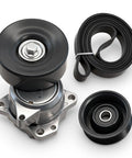 Upgrade Your Nissan Titan Engine Game With This Sweet Accessory Drive Belt Tensioner And Idler Pulley Kit That Restores Smooth Operation And Keeps Debris Out For Serious Performance Gains. black EPDM rubber serpentine belt tensioner and idler pulley kit
