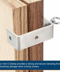 Two Pack 304 Stainless Steel Tiger Clamps, 40mm Square U Clip With Eye Hook Screw, Heavy Duty C Clamp For Woodworking, Welding, Mounting, Adjustable Mini Clamp Set For Secure Holds securing wood boards