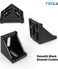 Beefy Black 4040 Aluminum Extrusion Corner Bracket Kit with 20 corner brackets showing smooth black enamel coating for 40 Series profiles