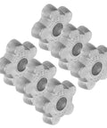 Heavy Duty Aluminum Cylinder Regulator Handwheel 6 Pack Hexagonal Valve Handle For Gas Bottles With High Torque Grip And Slip Proof Design Making Industrial Maintenance A Breeze, six silver handwheels