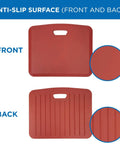 Anti Fatigue Standing Desk Floor Mat For Home Office Kitchen Garage Red 18x22 Inch Rubberized Gel Foam Non Slip Washable Surface Cushioned Comfort For Knees And Back shown front and back